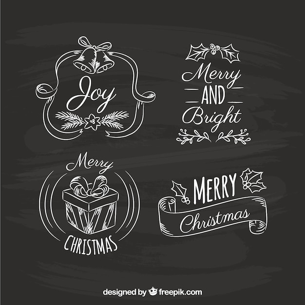Free vector pack of vintage christmas stickers