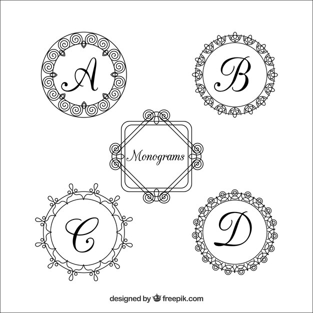 Pack of vintage circular monograms