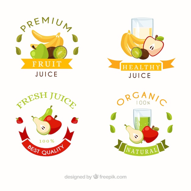 Free vector pack of vintage fruit stickers