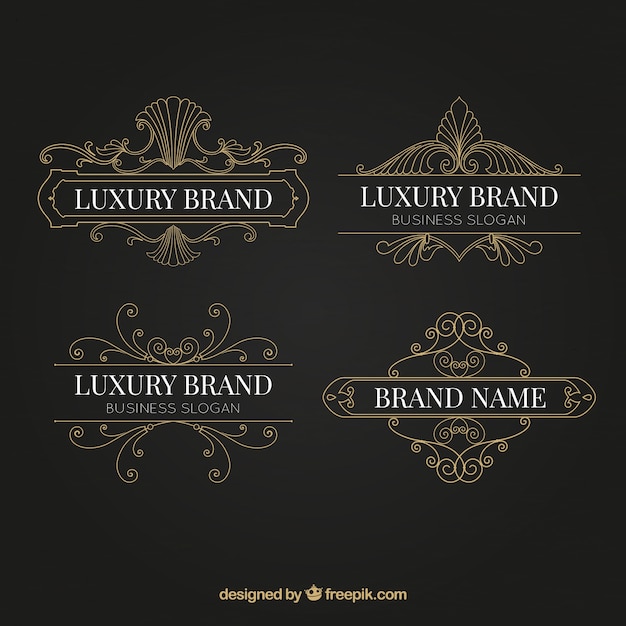 Pack of vintage ornamental logos