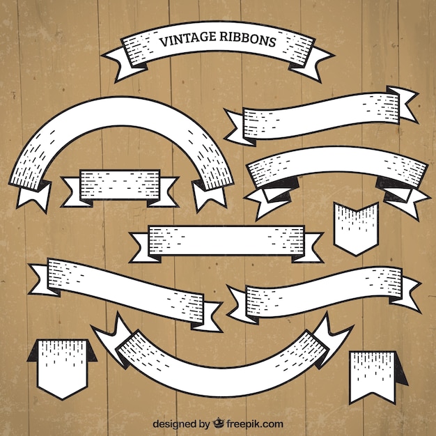 Free vector pack of vintage ribbons