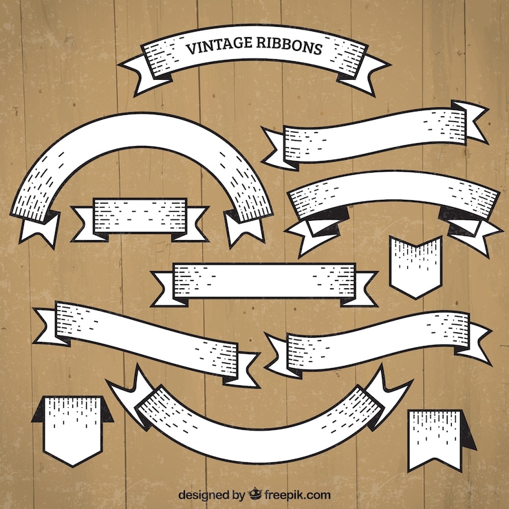 Free Vector pack of vintage ribbons
