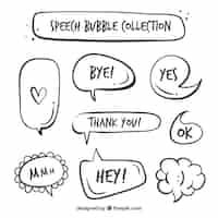 Free vector pack of vintage speech bubbles with words