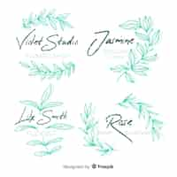 Free vector pack of wedding florist logos