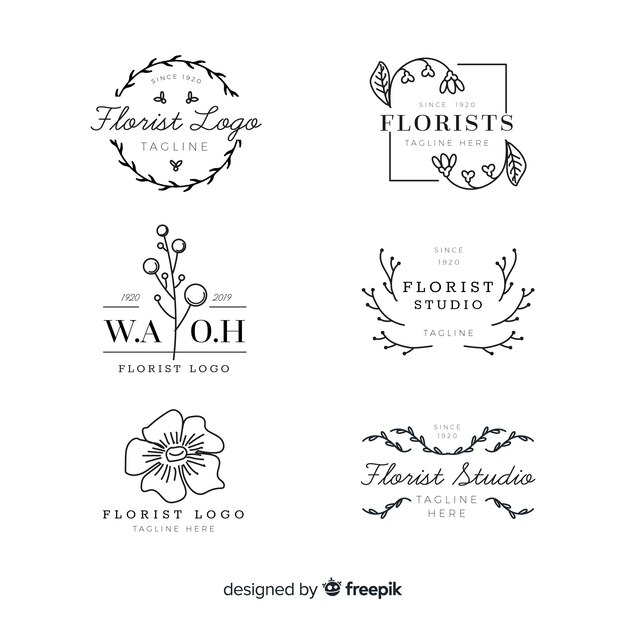 pack of wedding florist logos