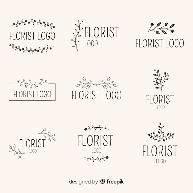 Free vector pack of wedding florist logos