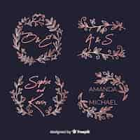 Free vector pack of wedding monogram logos