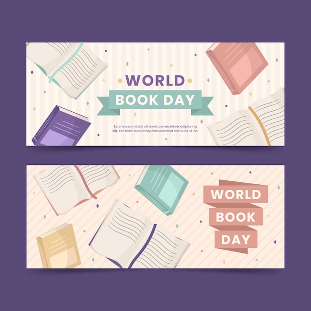 Free vector pack of world book day banners