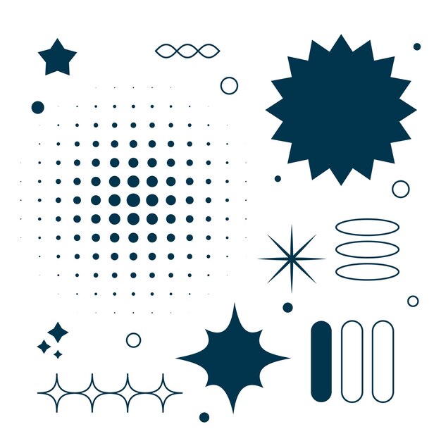 pack of y2k geometric shapes sign design