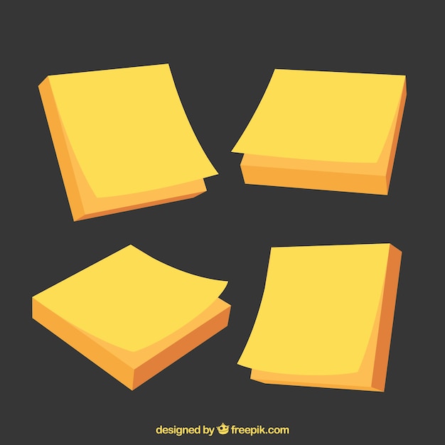 Free vector pack of yellow sticky notes