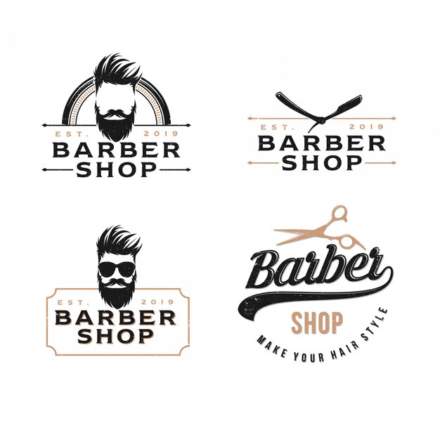 Download Free Creative Barber Shop Logo Free Vector Use our free logo maker to create a logo and build your brand. Put your logo on business cards, promotional products, or your website for brand visibility.