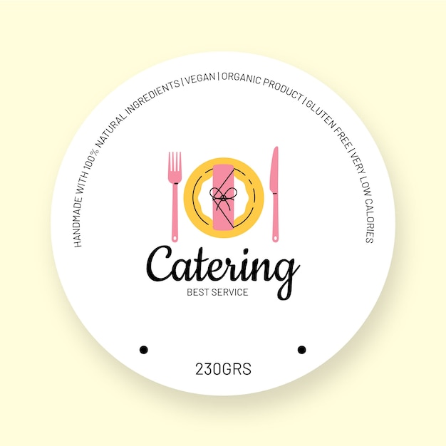 Free vector packaging circle sticker template design