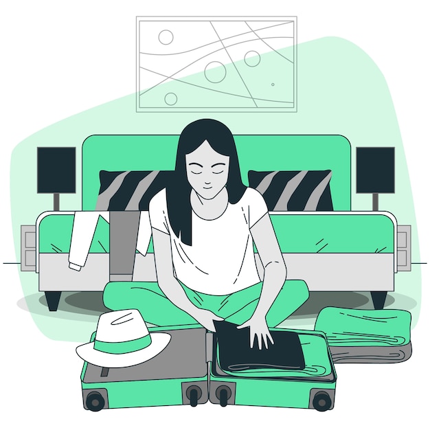 Packing  concept illustration