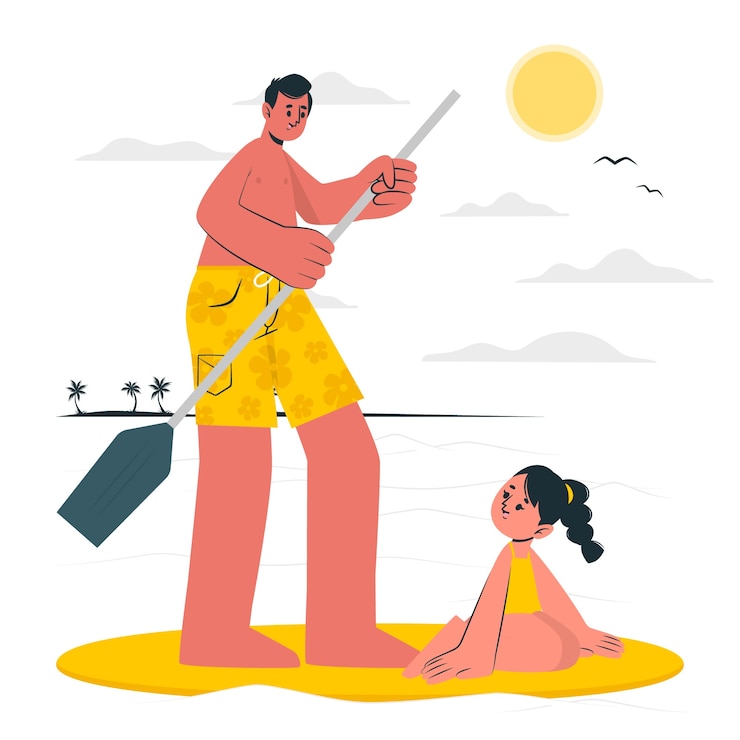 Free Vector paddle surf  concept illustration