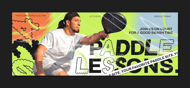 Vettore gratuito copertina di facebook del paddle tennis