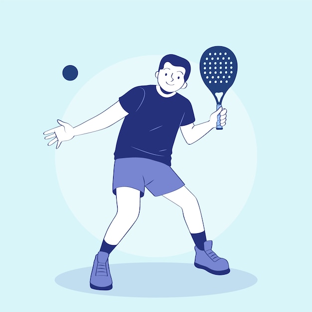 Vettore gratuito stile disegnato a mano dell'illustrazione del padel