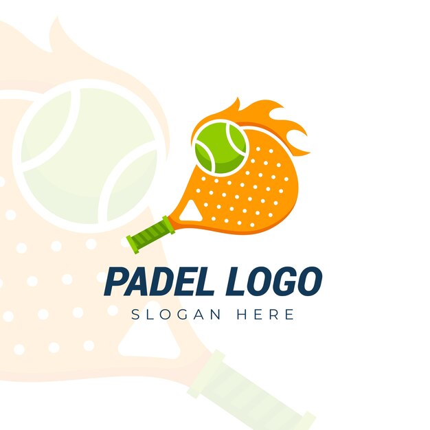 Padel 로고 템플릿 평면 스타일