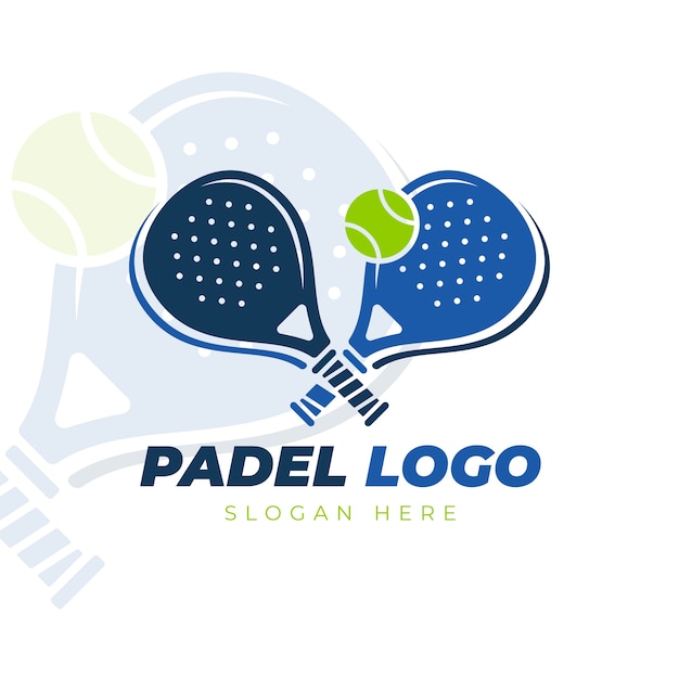 Vettore gratuito stile piatto modello logo padel