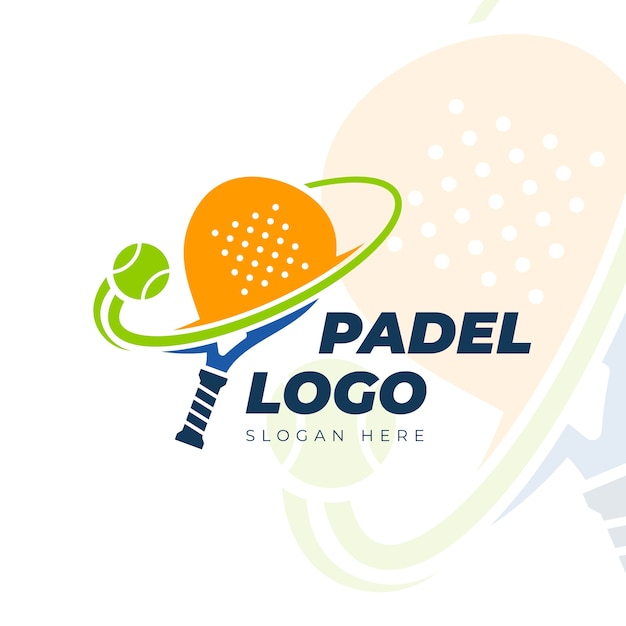 Padel 로고 템플릿 평면 스타일