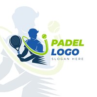 padel logo template flat style