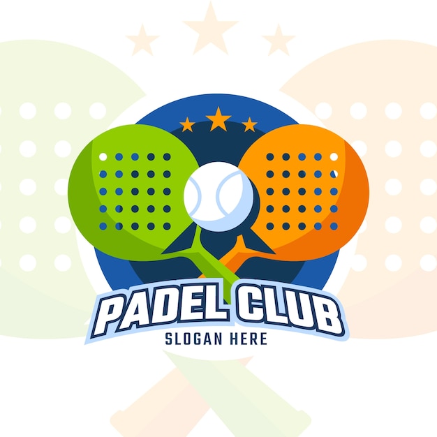 Padel 로고 템플릿 평면 스타일