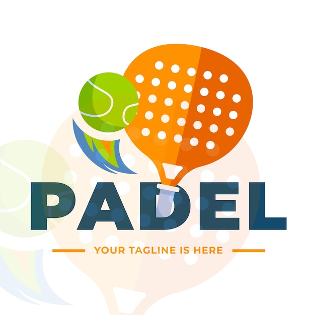 Padel 로고 템플릿 평면 스타일