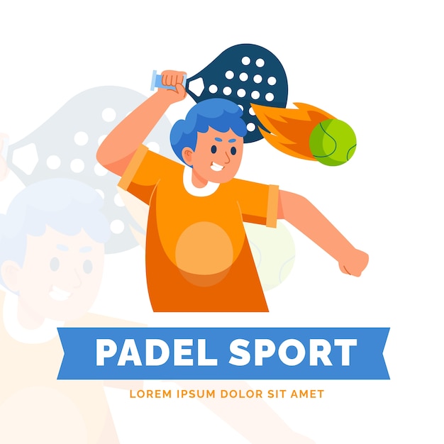 Free vector padel logo template flat style