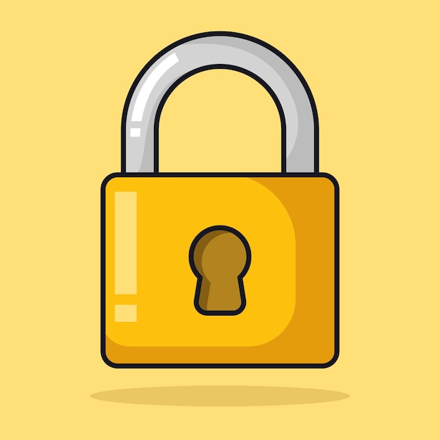 Free vector padlock coloured outline
