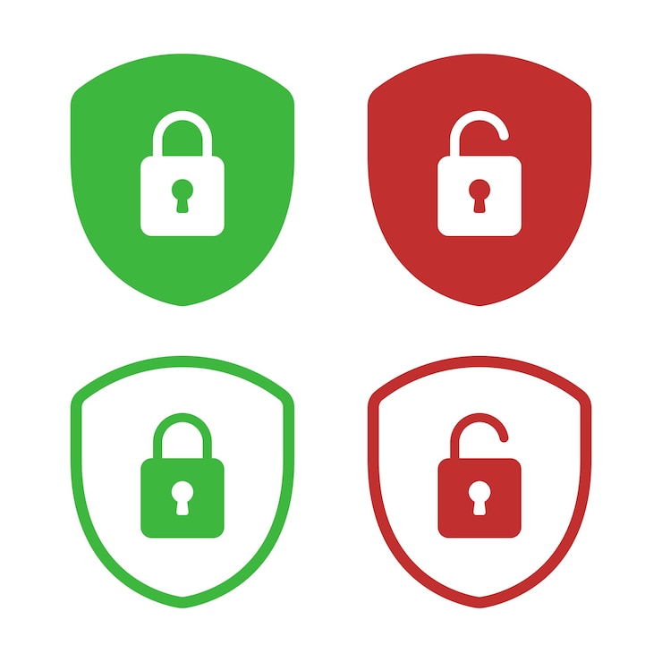 Free Vector padlock shields simple set
