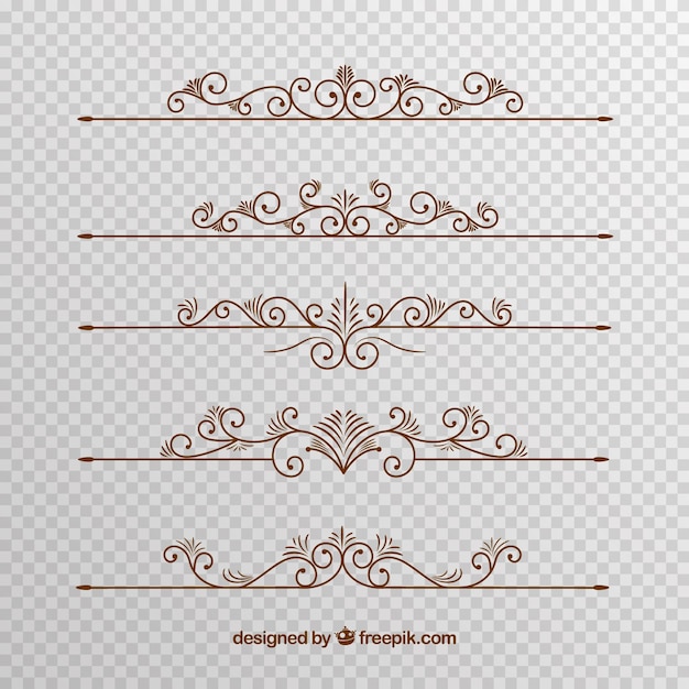 Free vector page dividers collection without background