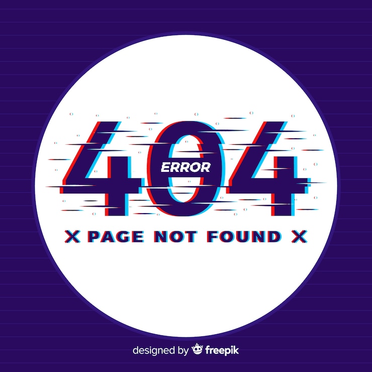 Free Vector page not found glitch background