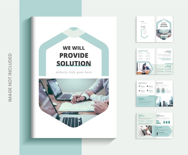 Pages company profile brochure template layout Premium Vector