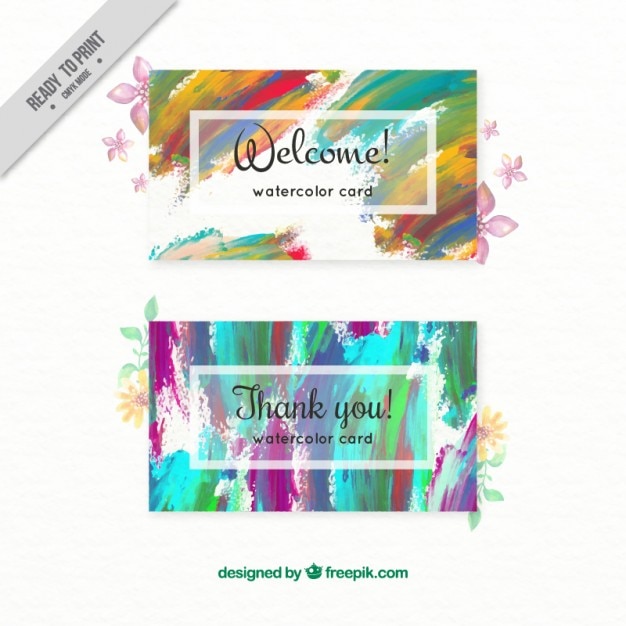 Free vector paint abstract cards