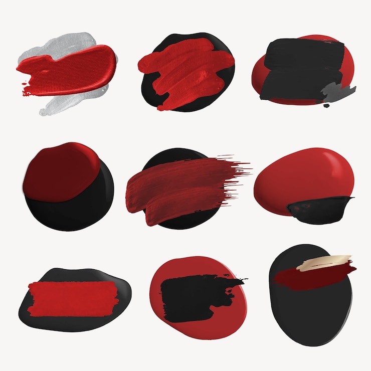 Free Vector paint brush badge sticker, abstract brush stroke texture vector set