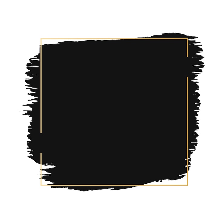 Free Vector paint brush frame with gold gradient rectangle