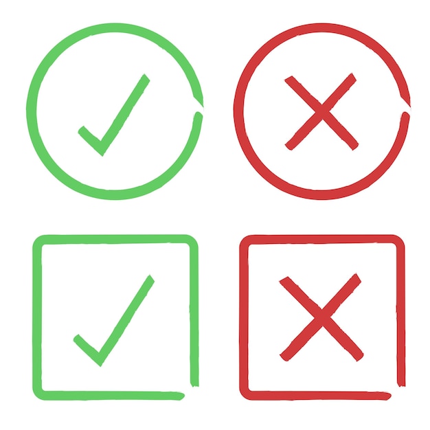 Check Marks Red Cross Icon Simple Vector Stock Illustration - Download  Image Now - Accuracy, Check Mark, Checkbox - iStock, cross check como fazer  