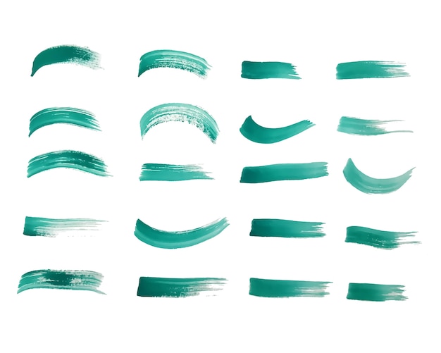 Бесплатное векторное изображение Набор мазков кистью бирюзового цвета