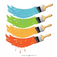 Free vector paint brushes in different colors