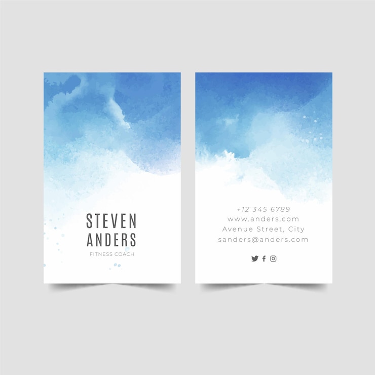 Free Vector paint-dipped business cards