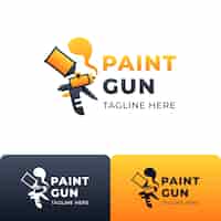 Vettore gratuito disegno del logo della pistola di vernice