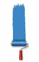 Бесплатное векторное изображение Малярный ролик, оставляющий ход синей краски. для баннеров, плакатов, брошюр и брошюр