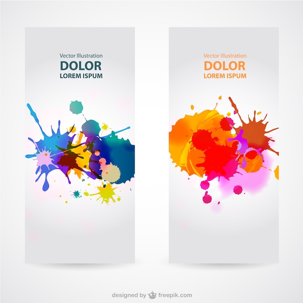 Free vector paint splash banners