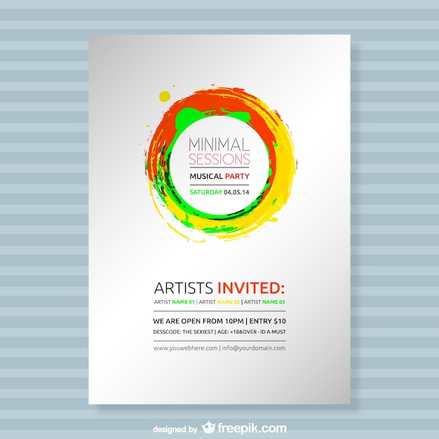 Free vector paint splash party poster