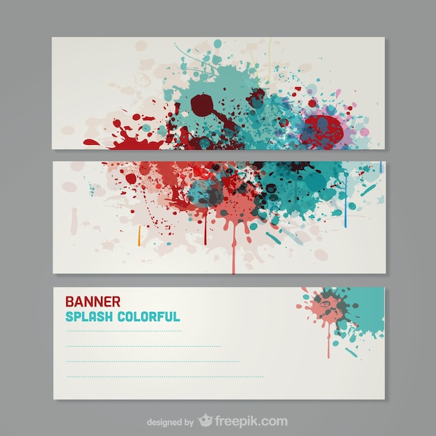 Free vector paint splashes banners