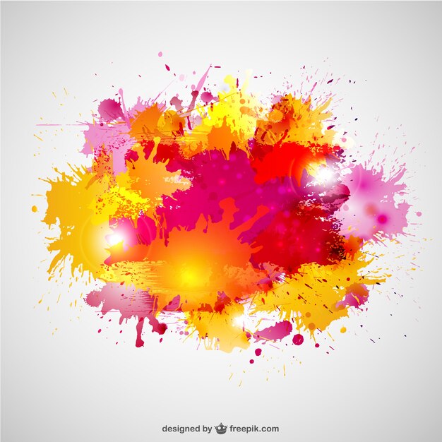 Paint splashes in yellow and pink colors