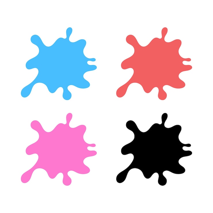 Free Vector paint splat multiple colours