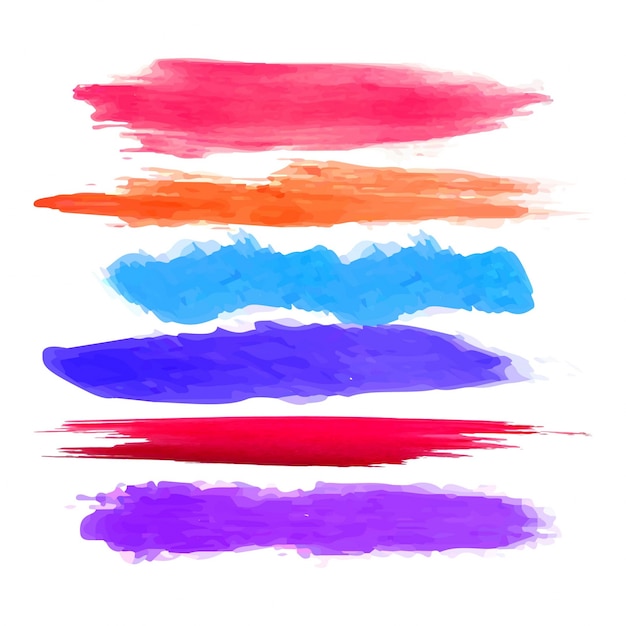 Free vector paint strokes in different colors