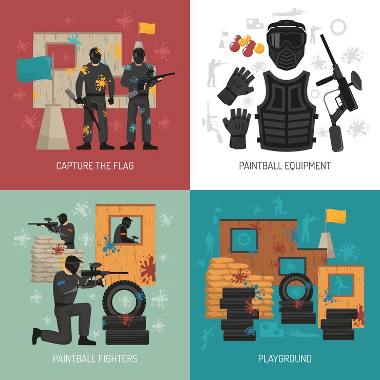 Free Vector paintball 2x2 design concept