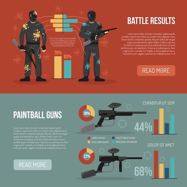 Free vector paintball banners set