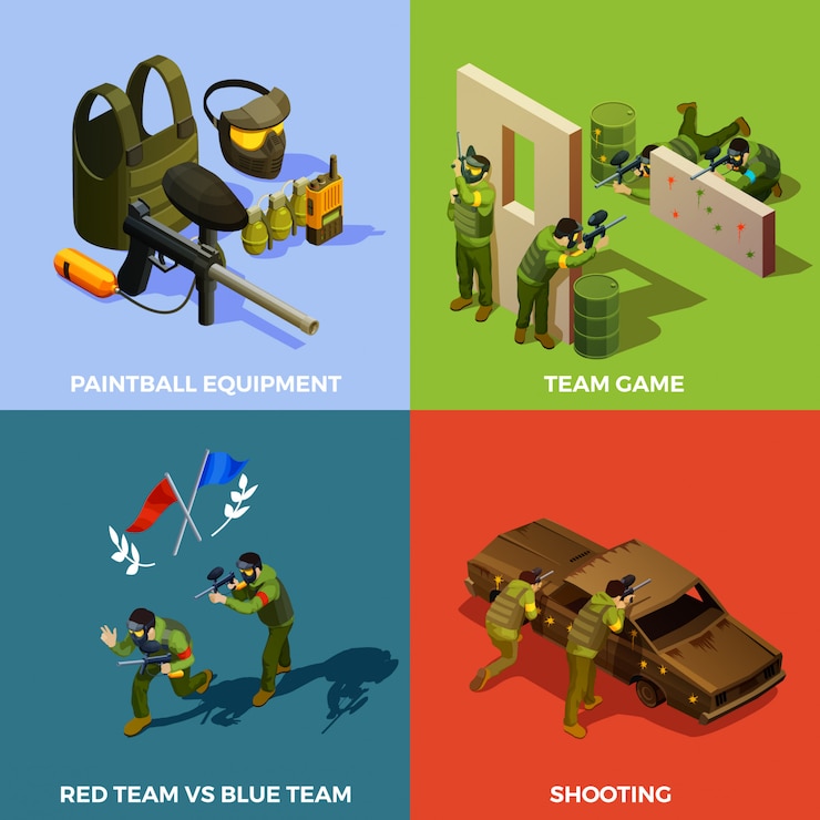 Free Vector paintball team design concept